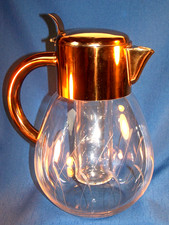 Kalte Ente Kanne, Metall-Montierung m. Messing-Silber-Auflage, Eiswürfeleinsatz