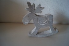 Dekoaufsteller - Schaukelelch - Farbe grau - ca. 15 cm groß - gebraucht -