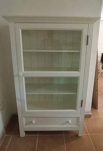 Vitrine schrank holz weiß - schrank,