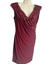 *Fest*-Kleid brombeere Pailletten Gr. 38 stylisch figurschmeichelnd *bodyflrt*