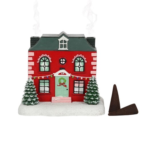 Weihnachtshaus mit kaminrauch - weihnachtshaus,