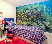 3D See Fisch Q1861 Tapete Wandgemälde Fototapete Selbstklebend Panda