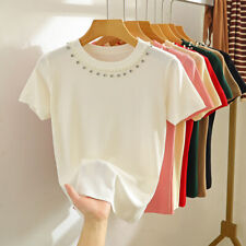 Gestrickt T-Shirt Damen Top