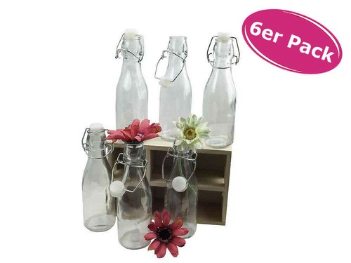 6er set glasflaschen - set,