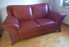 Natuzzi Ledersofa Bordeaux Rot Sofa Couch Mod1622 2S/Sofa