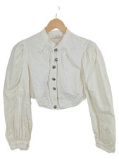 Julius Lang Damen Trachtenbluse Weiß Größe 38