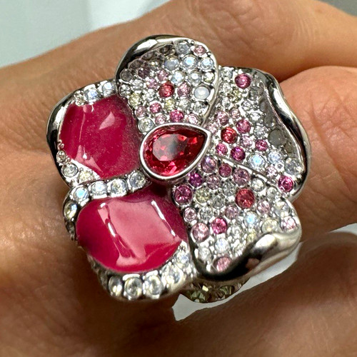 Swarovski cocktailring blume - cocktailring,