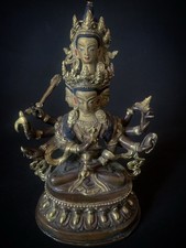 Indien Bronze Asia Buddha Skulptur Nepal Öllampe  Ganesha  Uṣṇīṣa Vijaya Dhāraṇī