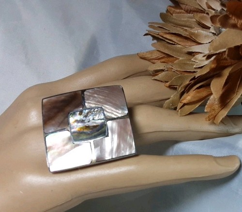 Ring silver tone multicolor - silver,