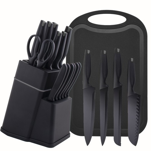 Tlg messerset schwarz - 15-tlg,