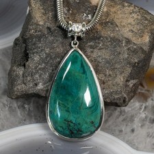 Chrysokoll Anhänger, 925er