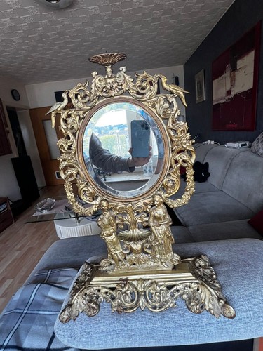 Antiker bronze standspiegel - antiker,