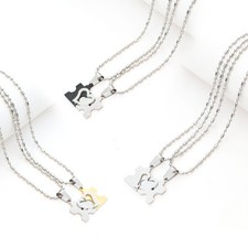 Edelstahl 2 Ketten mit Puzzle