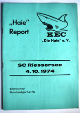 KÖLNER HAIE - BUNDESLIGA 1974/75 - PROHRAMMHEFT NR.3 - HAIE GEGEN SC RIESSERSEE 