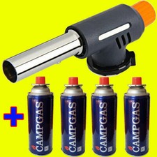 Lötbrenner + 4 Gaskartuschen