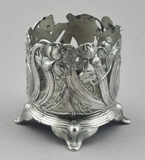 Jugendstil Flaschenhalter Zinn