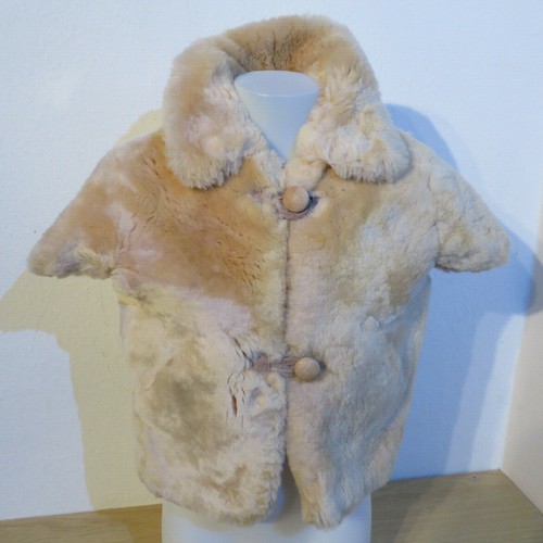 Warme pelzweste 134 beige - pelzweste, gr.