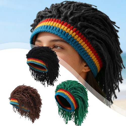 Gehäkelte rasta strickmütze - rasta,