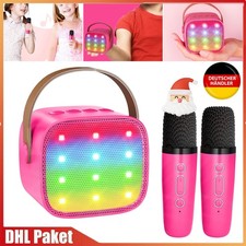 Mini Karaoke Anlage Maschine Mit Mikrofon USB Bluetooth Boxen Lautsprecher Party