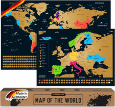 Weltkarte Zum Rubbeln I Mit