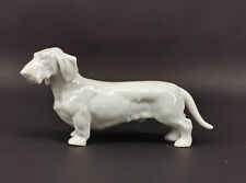 9924066 Porzellan Figur Rauhhaar-Dackel Hund weiß Wagner&Apel 18x4x9,5cm