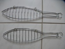Fischgrillkorb Fischbräter Fischgrillrost 2 Stück 41,5 x 9 cm unbenutzt