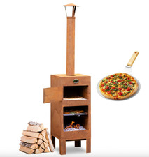BluMill Pizzaofen Outdoor Cortenstahl Gartenkamin Holzofen BBQ Grill Terrasse