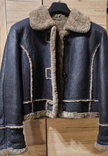 Damen Winter Jacke Pilotenjacke Gr. S-M, Neu, braun, Echtleder, Echtfell