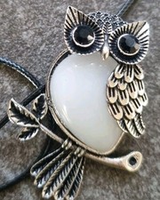 Eule 4x5 cm Halskette weisser