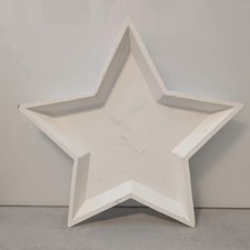 Weihnachtsdeko Stern Schale weiß LED Stern silberfarben