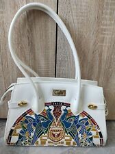 Damenhandtasche weiß, Multi Color, gefüttert Made in Italia orig. Talja Firenze 