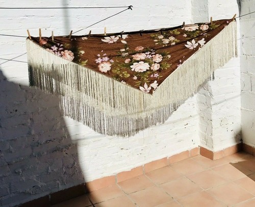 Antique silk floral spanish - silk,