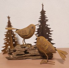 2 Vögel SET Edelrost 3D Gartendeko Vogel Vintage Rustikal Topfstecker Rost Figur