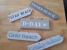 Holz-Schilder Deko Normandie D-Day Landungsstrände 