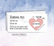 Personalisierte Bordkarte Überraschung Rubbelreise enthüllen Geschenk iou Urlaub