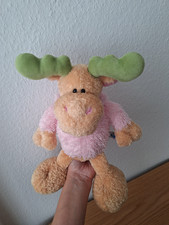 Nici Elch Rentier 35 cm rosa Stofftier Kuscheltier Plüsch vintage Weihnachten