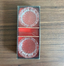 Saliere Salz + Pfeffer Menage Glas sehr alt - 3 Teile, Schleuderschliff