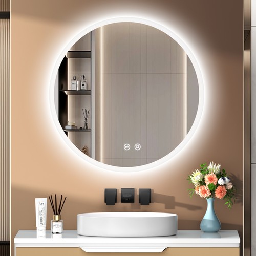 Rund badspiegel mit led - mit,