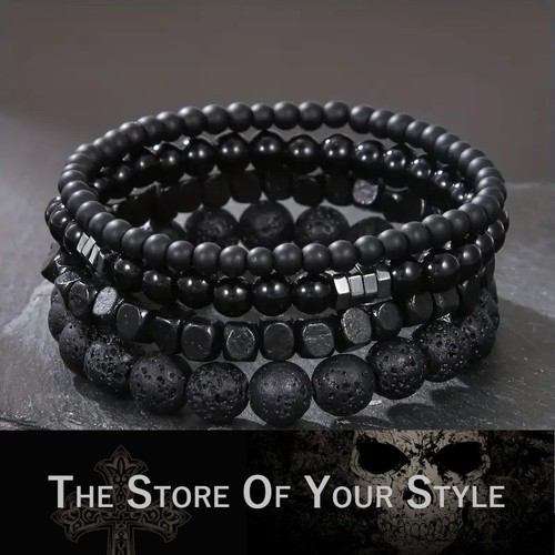Perlenarmband achat und lava - achat,