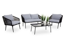 casa NOVA Lounge-Set TAMPA BHT 126x72x45 cm grau Gartenset Loungemöbel