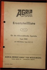Agria Allzweckhacke Agriette Typ 1000 Ersatzteilliste