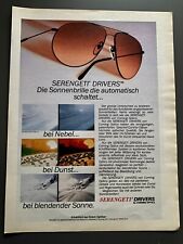 Serengeti Drivers Sonnenbrille Original 1992 Vintage Advert Werbung Reklame