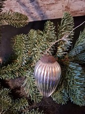 Zapfen Christbaumschmuck Fensterdekoration Glas silber Höhe 13 cm