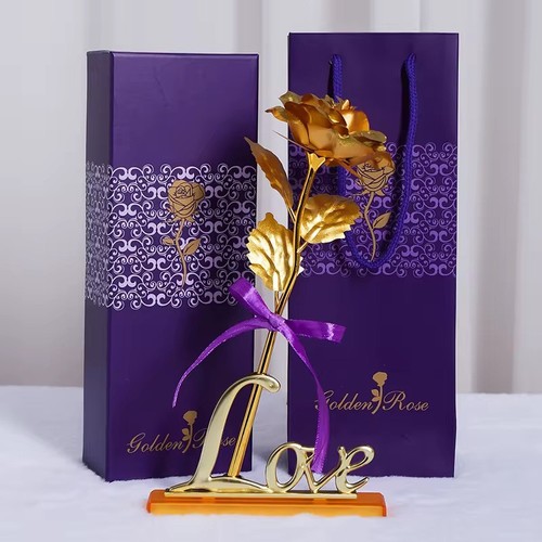 24k gold rose geschenkbox - gold,