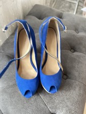 Zara Keilabsatz Schuhe Gr. 37 Blau 