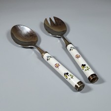 Villeroy & Boch: Petite Fleur * 2 teilg. Metall - Porzellangriff Salatbesteck *
