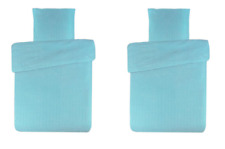 MIKROFASER SEERSUCKER BETTWÄSCHE  4TLG. 135X200 & 80x80CM  PETROL# SCHMUCKJAGD