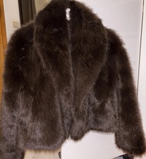 Damen Kunstfell Jacke Braun Gr. S