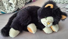 Plüti Katze liegend schwarz