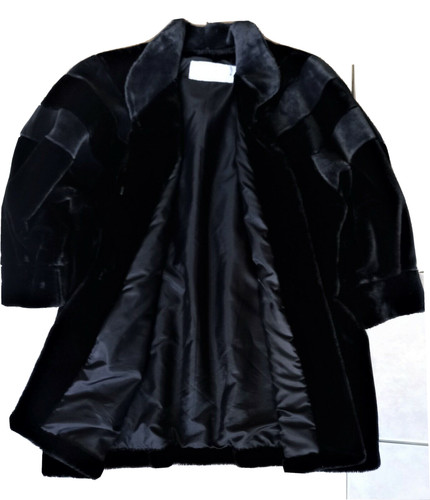 Mantel jacke pelz schwarz - mantel,